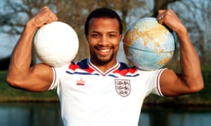Cyrille Regis celebrates his call-up to the England squad.