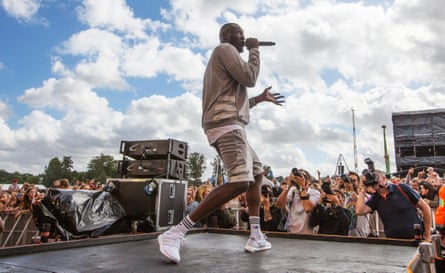 Stormzy performing at the V festival in Chelmsford, August 2016.