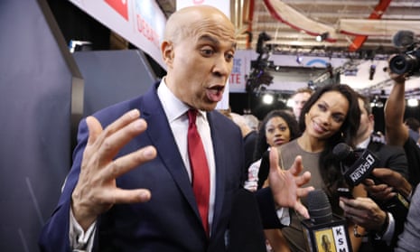 A possible glimpse of Cory Booker’s enthusiasm when reading to Rosario Dawson over FaceTime.