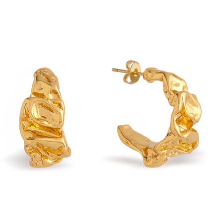 Maudella Cleo Molten Texture Open Hoop Earrings