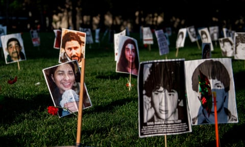 Portraits of people who disappeared during Chile’s dictatorship of Augusto Pinochet.