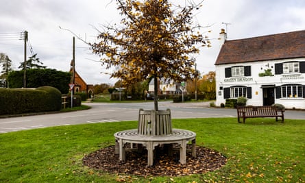 ‘Benches don’t come much better than this’: the bench on Sambourne’s village green.