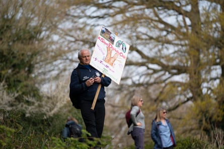 Rob McBride protesting by Darwin’s oak.