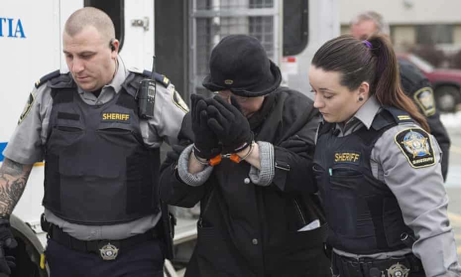 Melissa Ann Shepard, known as the Black Widow, arrives at court in Dartmouth, Canada, two days before her release from prison on 18 March.