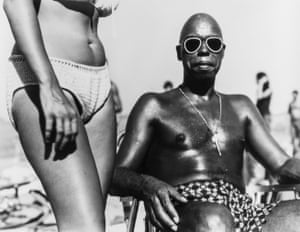 Barbara Crane (1928-2019), 1977From the series Beaches and Parks, Chicago, 1977Barbara Crane was born in Chicago and studied photography in California and completed her Bachelor of Arts Degree in Art History at New York University. She began teaching photography at in 1964 and in 1967 joined the faculty at the prestigious School of the Art Institute of Chicago. For this series Crane focused her lens on the local population at leisure in the beaches and parks in the spring and summer from 1972-1978.