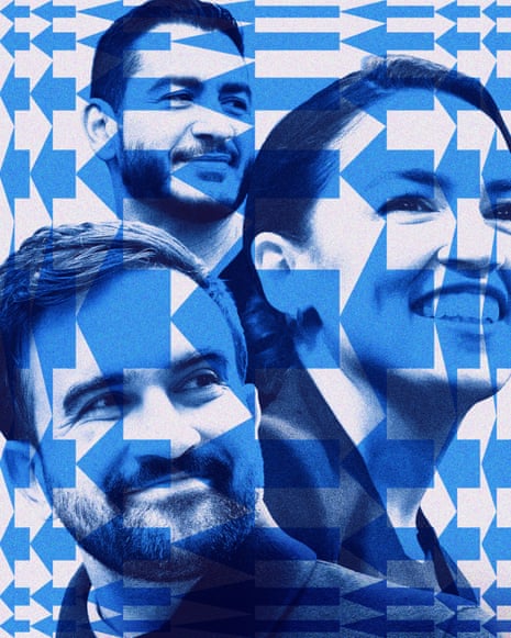 Abdul El-Sayed, Alexandria Ocasio-Cortez and Zohran Mamdani.