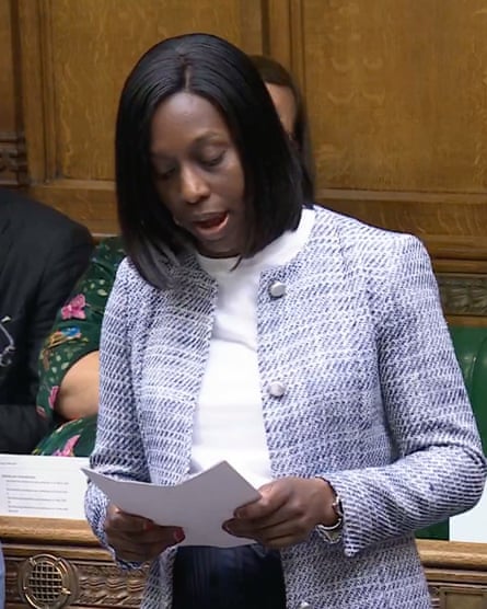 Florence Eshalomi, a Labour MP, speaks in parliament.