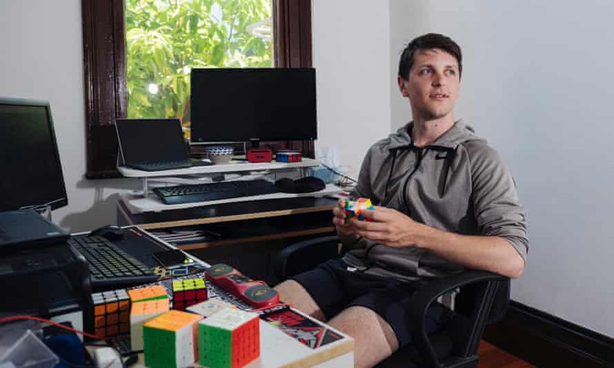 Feliks Zemdegs at his home in Melbourne.
