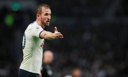 Tottenham Hotspur footballer Harry Kane reacts to his goal against Brighton & Hove Albion being disallowed after VAR said he was offside, December 26, 2019
