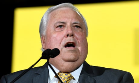 Clive Palmer is seen during the United Australia Party's campaign launch in April 2022.