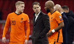 Frank de Boer, the Netherlands manager, at his team’s World Cup qualifier at home to Latvia in March.