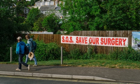 Campaigners in Megavissey, Cornwall, put up banners across the village to raise awareness of the struggle to find a GP in order to prevent the local surgery closing