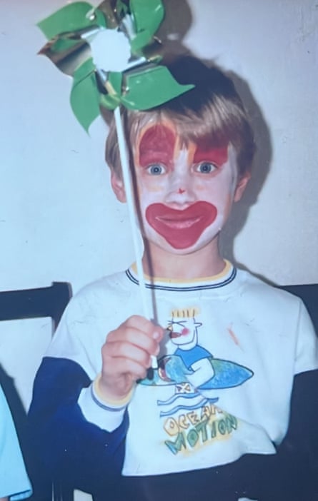 Jodie Harsh as a child, wearing face paint
