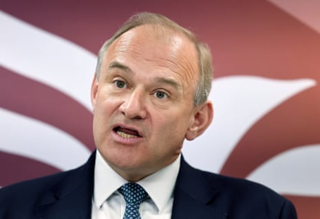 Ed Davey at his press conference.