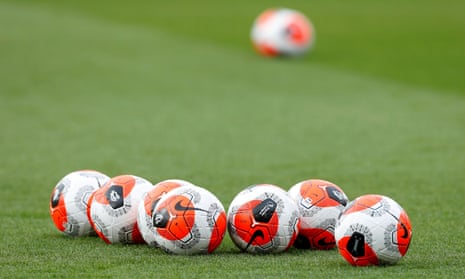 Match balls on the pitch before Southampton’s meeting with Aston Villa on 22 February - before the coronavirus crisis caused sport to shut down.