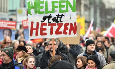 A demonstration in support of refugees in Mannheim, January 2015.