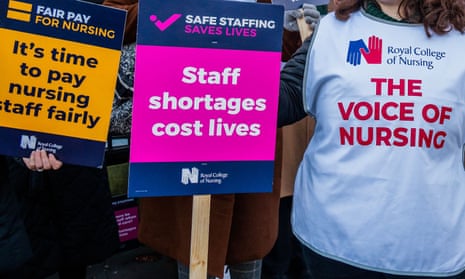 RCN signs on a picket line outside the Royal Marsden Hospital