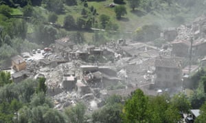 A general view of Pescara del Tronto town destroyed by the earthquake