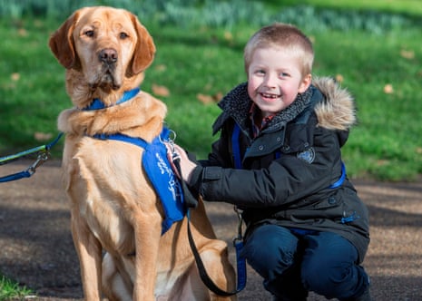 Cohen and his autism assistance dog, Azerley