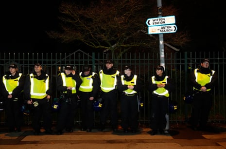 Police outside the ground before kick-off.