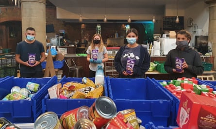 Volunteers at the food bank