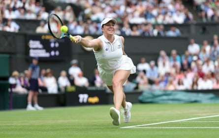 Anastasia Pavlyuchenkova reaches for a return against Sonay Kartal