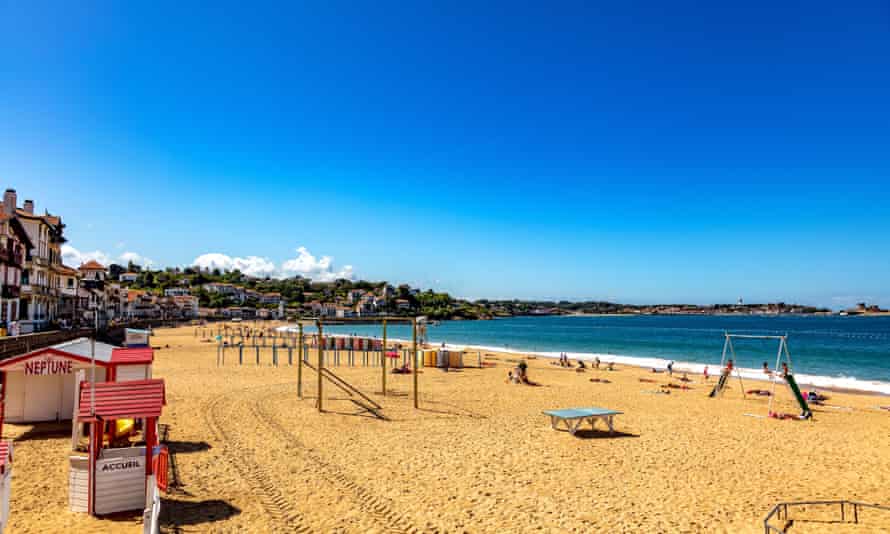 View of the beach and holidaymakers