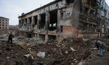 The aftermath of a Russian missile attack in Kharkiv, Ukraine