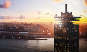 The 22-storey A’dam Toren tower at Amsterdam Noord.