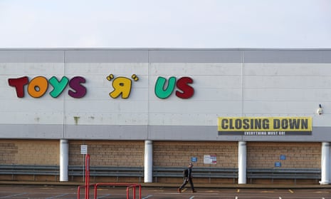 Closing down signs are displayed on the Toys R Us store in Coventry, UK. 