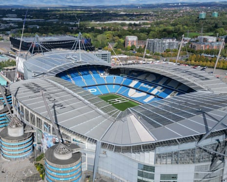An aerial view of the Etihad Stadium