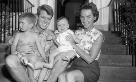 Golden couple: Robert and Ethel Kennedy with two of their children in 1957.