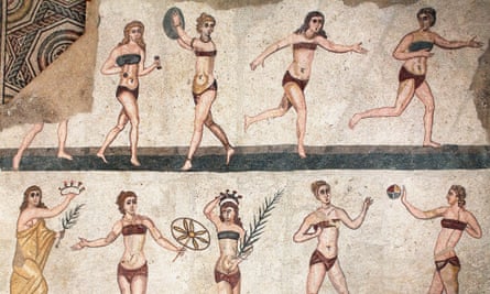 Roman mosaic of women in bikinis
