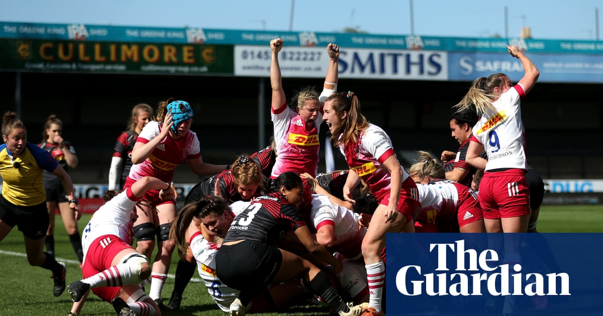 Amy Cokayne doubles up as Harlequins beat Saracens for first Premier 15s title