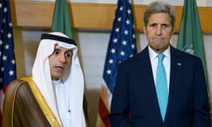 Saudi Arabia’s foreign minister Adel Al-Jubeir with John Kerry