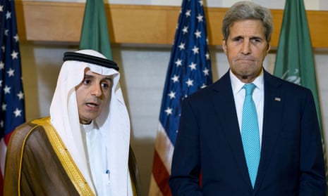 Saudi Arabia’s foreign minister Adel Al-Jubeir with John Kerry