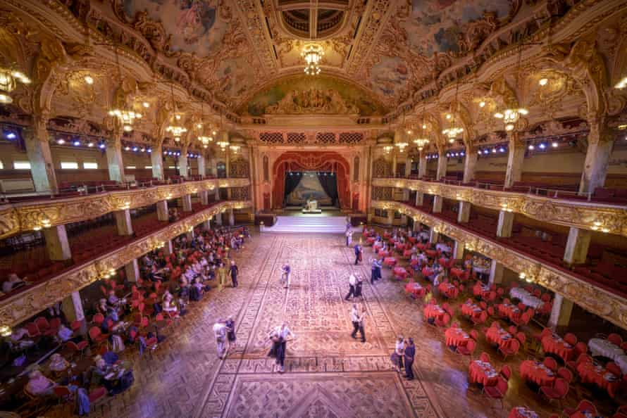 Dancers take to the famous Blackpool Tower Ballroom and move to the sound of the famous Wurlitzer organ on August 05. The historic ballroom, familiar to British TV viewers as the home of Strictly Come Dancing’s annual ballroom special, reopened in July after closing last spring due to the Covid-19 pandemic