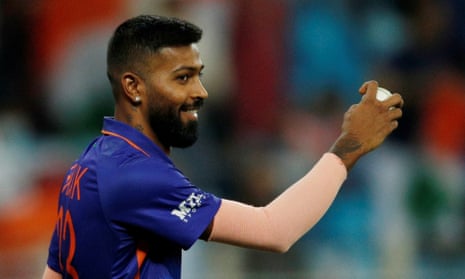 Hardik Pandya (at the T20 World Cup) took three for 17 to restrict Rajasthan’s total.
