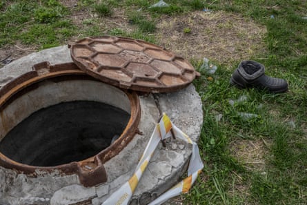 Underground water storage cistern and well outsude Motyzhyn, Kyiv region, where Oleh Bondarenko was put by Russian forces after being tortured.