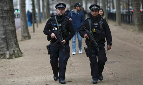 Armed police on patrol in London