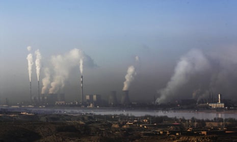 Coal-based power plants and factories in Ningxia, China.