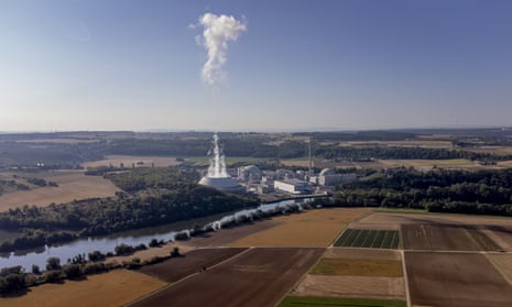 Smoke rises from nuclear power plant