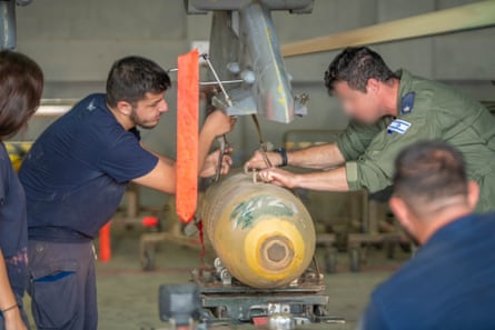Israeli Air Force shared an image of the M117 dumb bomb on Oct 12 with the caption on X: “arming and continuing the series of attacks.”