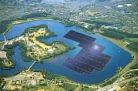 Artist’s impression of Kyocera’s Yamakura dam power plant, which aims to be the world’s largest floating solar power plant.