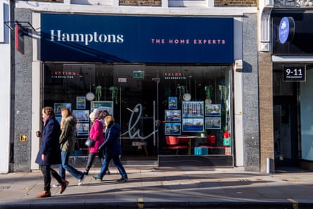 The window of a Hamptons estate agents in Richmond, London.