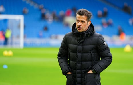 Fulham manager Marco Silva takes a stroll around Brighton’s well-appointed AMex Stadium.