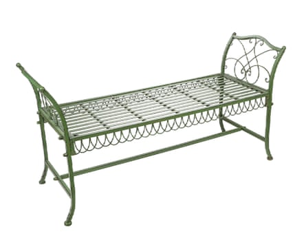 Dibor Vintage Green Scrolled Garden Bench