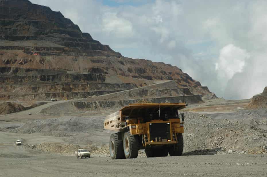 A giant mining truck working at the Ok Tedi copper mine in Papua New Guinea's Western Province in 2006.