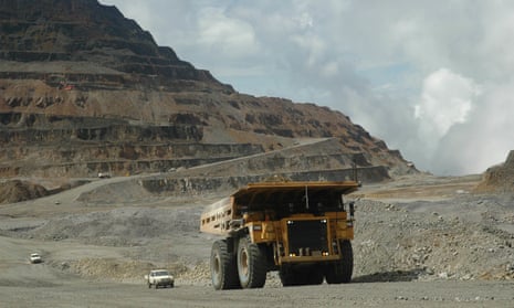 A giant mining truck working at the Ok Tedi mine in Papua New Guinea’s Western Province, March 2006