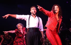Josh Segarra as Emilio Estefan and Ana Villafane as Gloria Estefan in On Your Feet.